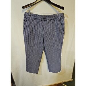 IZOD Womans XXL Blue and White Pull On Capris Elastic Waist Pockets